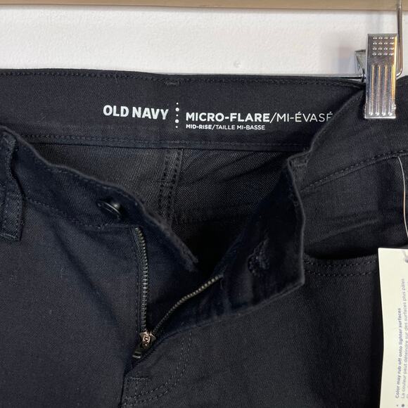 Old Navy Mid Rise Micro Flare Stretch Denim Jeans Black Womens 0P 0 Petite New - Picture 11 of 15